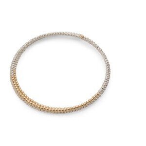 GEORG K GOLD/SILVER Made In Usa 14kt Gold Silver Beaded Triple Row Bracelet